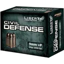 Liberty Civil Defense Handgun Ammunition 9mm (+P) 50gr SCHP 2000 fps 20/ct - Liberty-Ammunition