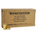 Winchester Service Grade 40 S&W 165 gr. FMJ-FN 1060 fps 50/ct - Winchester