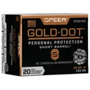 Speer Gold Dot Short Barrel Handgun Ammunition .38 Spl (+P) 135 gr HP 860 fps 20/ct - Speer