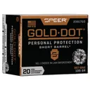 Speer Gold Dot Handgun Ammunition 9mm Luger (+P) 124 gr HP 1220 fps 20/ct - Speer