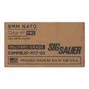 Sig Sauer Elite Ball M17 Handgun Ammunition 9mm Luger 124 gr+P FMJ 1198 fps 50/ct - Sig-Sauer