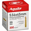 Aguila Rifle Ammunition 5.56X45 NATO 55gr FMJBT 3260 fps 300/ct (Bulk) - Aguila
