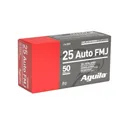 Aguila Handgun Ammunition .25 Auto 50 gr FMJ 755 fps 50/ct - Aguila