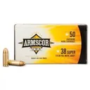 Armscor Handgun Ammunition .38 Super 125 gr FMJ 1008 fps 50/ct - Armscor