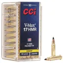 CCI Rimfire Ammunition .17 HMR 17 gr VMax 2550 fps 50/ct - Cci