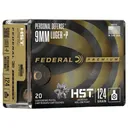 Federal Personal Defense HST Handgun Ammunition 9mm Luger( +P) 124 gr. JHP 1200 fps 20/ct - Federal