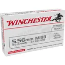 Winchester USA Lake City M193 Rifle Ammunition 5.56X45 NATO 55 gr. FMJ 3240 fps 1000/ct case - Winchester