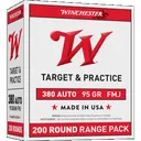 Winchester Usa Pistol 380 Acp Full Metal Jacket 95 Grain 200 Rounds - Winchester