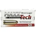 MAXXTech Pistol Ammo 9mm 124 gr. FMJ 50 rd. - Maxxtech