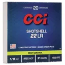 CCI Pest Control Shotshell 22 Long Rifle #12 Shot 31 Grain 20 Rounds - CCI Ammunition