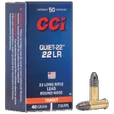 Cci, Quiet-22, 22 Long Rifle, Lead Round Nose, 40 Grain, 50 Rounds - Cci