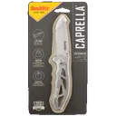 Smiths Products 51009 Caprella 2.95" Folding Drop Point Part Serrated Bead Blasted 400 SS Blade/Silver Skeletonized Stainless Steel Handle Includes Pocket Clip - Smiths