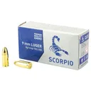 SCORPIO AMMO 9MM 124GR FMJ 50 Rounds - STV Technology
