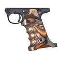 Volquartsen Laminated Grips Ruger Mark IV 22/45 Brown Gray Wood Finger Groove - Volquartsen