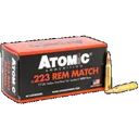 Atomic Ammunition 00427 Rifle Match 223Rem 77gr Hollow Point Boat Tail 50 Rounds - Atomic Ammo