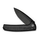 CIVIVI Sentinel Strike II Flipper & Thumb Stud & Button Lock Knife Black Aluminum Handle With Black FRN Integral Spacer - Civivi