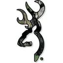 BRN BUCKMARK DECAL 6" WHITE - Browning
