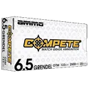 Ammo Inc 65GR123BTHPA20 Match 6.5Grendel 123gr Open Tip Match 20 Rounds - Ammo Inc
