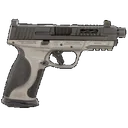 Ed Brown MPFMATCH Fueled M&P Match 9mm Luger 19+1 4.75" Black Nitride Match Grade Threaded Barrel, Black Nitride Optic Cut/Ported/Serrated Stainless Steel Slide - Ed Brown