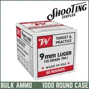 *FREE SHIPPING* Winchester USA Pistol Ammo 9mm FMJ 115 Grain - CASE 1000 Rounds - Winchester