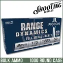*FREE SHIPPING* Fiocchi Range Dynamics Pistol Ammo 9mm 115 gr. FMJ - CASE 1000 Rounds - Fiocchi Ammo