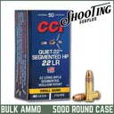 CCI Quiet-22 Rimfire Ammo 22 Long Rifle Segmented Hollow Point 40 Grain - CASE 5000 Rounds - CCI