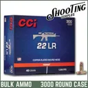 CCI Target & Plinking 22 LR Copper-Plated Round Nose 40 Grain - CASE 3000 Rounds - CCI