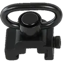 Bulldog BD886 Deluxe Push Button Swivel Black 1.25" Steel QD Rail Mount - Bulldog Cases