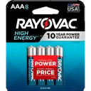 Rayovac 8248T102 AAA HIGH ENREGY Alkaline Batteries Silver/Blue 1.5 Volts 1,123 mAh (8) Single Pack - Rayovac