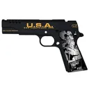 Auto Ordnance Trump Fight 1911 Trump Fight .45 ACP 5in 7rd Graphite Black Gold USMC Red - Auto-Ordnance