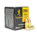 Browning Ammo B191800093 9mm 115gr Full Metal Jacket 50 Per Box/20 Case - Browning