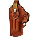 Prem Leather Clip Hol 4.25" RH Tan/Whte Stitch - Bond Arms