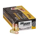 Sig Sauer, Elite Ball, 9mm Luger, Full Metal Jacket, 115 Grain, 50 Rounds - Sig Sauer