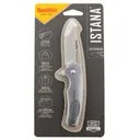 Smiths Products 51246 Istana 2.75" Folding Drop Point Plain Satin 400 SS Blade/Gray Anodized Aluminum Handle Includes Pocket Clip - Smiths Products