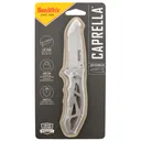Smiths Products 51009 Caprella 2.95" Folding Drop Point Part Serrated Bead Blasted 400 SS Blade/Silver Skeletonized Stainless Steel Handle Includes Pocket Clip - Smiths Products