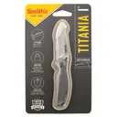 Smiths Products 51007 Titania I 2.20" Folding Drop Point Part Serrated Satin Titanium Coated Stainless Steel Blade/ Stainless Steel Handle Includes Pocket Clip - Smiths Products