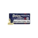FIOCCHI 9MM LUGER FMJ 124 gr Handgun Ammo - 50 Rounds - Dirty Bird Industries