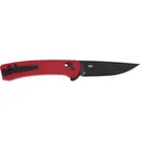 CRKT 7075rd Q Compact 3.05\" Folding Drop Point Plain Black Oxide 14C28N Steel Blade, Red Textured Green Handle - Columbia River Knife
