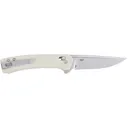 CRKT 7075S Q Compact 3.05\" Folding Drop Point Plain Stonewashed 14C28N Steel Blade, White Textured Green Handle - Columbia River Knife