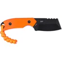 CRKT 4036ER Razel Compact EDC 2.32\" Fixed Chisel Part Serrated Black Oxide D2 Steel Blade, Orange G10 Handle - Columbia River Knife