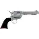 Cimarron Buffalo Bill Cody PP410LNBB Revolver, .357 Magnum/.38 Special, 5.5\" Barrel, 6-Round, Single Action, Nickel Engraved, Wood Grips. - Cimarron