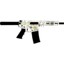 Great Lakes Firearms AR15 Pistol, .223 Wylde, 7.5\" 4150 CRMOV Black Nitride Barrel, 7.125\" M-LOK Rail, Pistol Buffer Tube, Saved By The Splatter White Cerakote- GL15223P S-WHT - Great Lakes Firearms