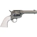 Cimarron Frontier PP400LNI Revolver, .357 Mag/.38 Spl, 4.75\" Barrel, 6 Rd, Single Action, Engraved Nickel, Ivory Grip - Cimarron