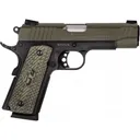 Taurus 1-191101COMMG-VZ 1911 Commander 45 ACP 4.20\" 8+1 Matte Black OD Green Cerakote Steel Slide Gray VZ Operator II Grip - Taurus