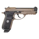 Girsan 390860 MC 14T Solution Compact 13+1 4.50\" Black Steel Tip-Up Barrel, Flat Dark Earth Serrated Slide & Aluminum Frame w/Accessory Rail, Black Checkered Polymer Grip Ambidextrous - Eaa