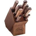 Case 10249 Household Cutlery Set Plain/Serrated Stainless Steel Tru-Sharp SS Satin Tru-Sharp SS Walnut 9 Pieces - Case Knives