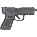 Issc 111010 M22 Gen 2 4.10\" TB 10+1 Black Polymer Textured Grip Black Front Serrated Slide - Blue Line Global