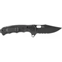 S.O.G SOG-12-21-05 Seal XR 3.90\" Folding Clip Point Part Serrated Black Cerakote S35VN SS Blade/Black GRN Handle Includes Belt Clip - Studies And Observations Group