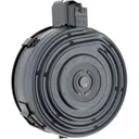 Original Romanian 7.62x39mm Black 75 Round Drum Magazine for Red Army AK-Platform Rifles, Flip Back Cover to Load. - Century International Arms