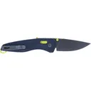 S.O.G SOG-11-41-03 Aegis AT 3.13\" Folding Drop Point Plain Black TiNi Cryo D2 Steel Blade/Indigo w/Acid Accents GRN Handle - Studies And Observations Group